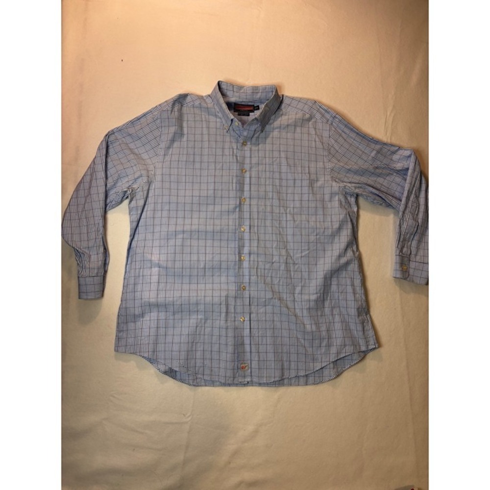 Vineyard Vines‎ Murray Shirt Mens XXL Blue White Gingham Cotton  Button Up